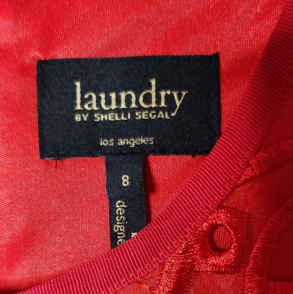 Laundry by Shelli Segal Red Sleeveless Sheath Dress- Size 8 - Picture 4 of 5